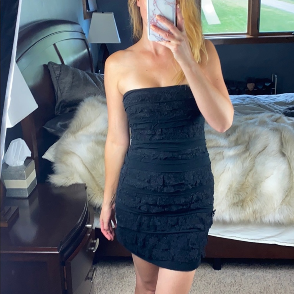 Express Strapless Lace Dress, Small